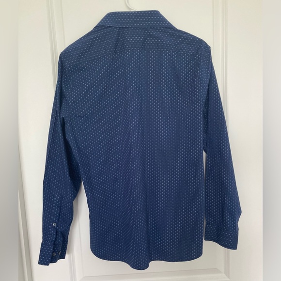 4/$25 Calvin Klein Navy Men’s Slim Fit Stretch Longsleeve Dress Shirt Medium - Picture 2 of 7